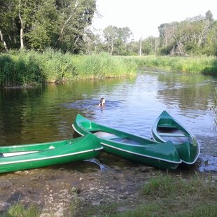 Kanoe laivu noma,atrodamies 300 metrus no Upes Lielā jugla.